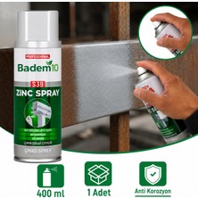 Badem10 (1 Adet) Çinko Kaplama Spreyi 400 ml Metalik Gri Korozyon Önleyici Tüm Yüzeyde Kullanılabilir Boya