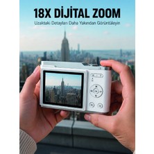 Kompakt Dijital Fotoğraf Makinesi Beyaz 18X Dijital Zoom Destekli - NEXORA9591-1760