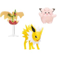 Pokemon Battle 3'lü Fi̇gür Seti̇ Flapple Jolteon Clefairy