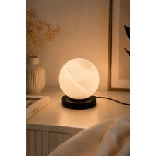 Eslight Cam Küre Masa Lambası Siyah Tabanlı Dekoratif Abajur Gece Lambası E195