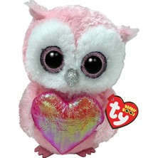 Ty Beanie Boos Kalpli Pembe Baykuş Whisper 15 cm