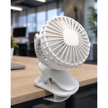 360 Derece Dönebilen Mandallı Şarjlı Mini Masa Fanı - NEXORA5593-7972