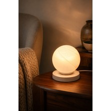 Eslight Cam Küre Masa Lambası Beyaz Tabanlı Dekoratif Abajur Gece Lambası E190