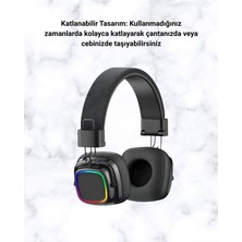 Kablosuz Rgb Işıklı Katlanabilir Bluetooth Kulak Üstü Kulaklık - NEXORA5385-8091