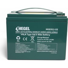 Tsm Hegel 12V 52AH Evf Elektrikli  Bisiklet Aküsü