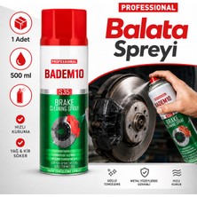 Badem10 Fren Disk Balata Temizleyici Sprey 500 ml Yağ Sökücü Hızlı Kuruyan Profesyonel Temizlik Ürünü