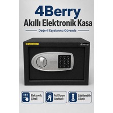 4Berry TC-002 Elektronik Şifreli Çelik Kasa – Duvar ve Zemin Montajlı, Acil Anahtarlı, 9 Litre - Siyah