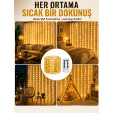 300 LED Perde Işık – Sıcak Beyaz Dekoratif Aydınlatma Yeni Nesil - NEXORA4353-1865