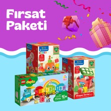 LEGO 3’ü Bir Arada Fırsat Seti Renkli Terazi Bultak Kova ve Sayı Treni