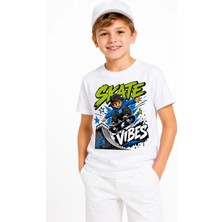 Skate Vibes %100 Pamuk Premium Kalite Erkek Çocuk Tişörtü