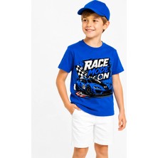 Race Mode On Yarış Arabası %100 Pamuk Premium Kalite Erkek Çocuk Tişörtü