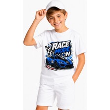 Race Mode On Yarış Arabası %100 Pamuk Premium Kalite Erkek Çocuk Tişörtü