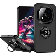 Royaleks Xiaomi Redmi Note 14 Pro 4g Kılıf Montreal Yüzüklü Silikon Kapak - Siyah