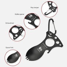 Royaleks Crkt 9100K Eat’n Tool Karabina Çok Fonksiyonlu Karabina Tornavida Lokma Açacak Çatal Kaşık