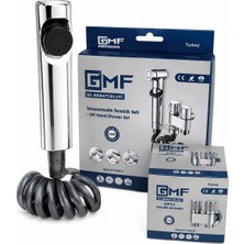 Gmf Taharat Matik Pirinç Çift Çıkışlı Taharat Musluklu 200 cm Pvc Hortumlu Dayanıklı Malzeme