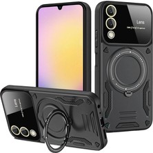 Royaleks Samsung Galaxy S25 Edge Kılıf Joy Lens Standlı Kapak - Siyah