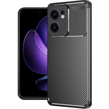 Royaleks Oppo Reno 13F Kılıf Auto Focus Karbon Kapak - Siyah