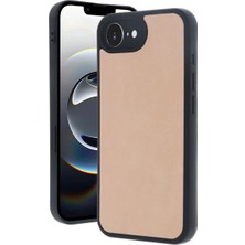 Royaleks Apple Iphone 16E Kılıf Aras Deri Kapak - Pudra