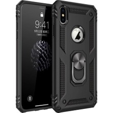 Royaleks Apple Iphone Xs Max Kılıf Sofya Yüzüklü Silikon Kapak - Siyah