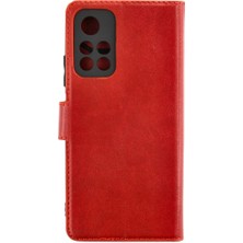 Royaleks Xiaomi Redmi Note 11T Kılıf Trend S Plus Kapaklı Kılıf - Kırmızı