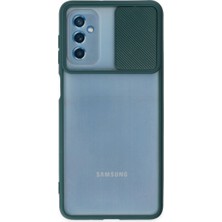 Royaleks Samsung Galaxy M52 5g Kılıf Palm Buzlu Kamera Sürgülü Silikon - Yeşil