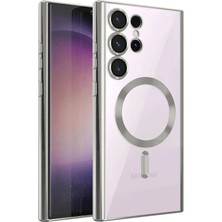 Royaleks Samsung Galaxy S23 Ultra Kılıf Kross Magneticsafe Kapak - Gümüş