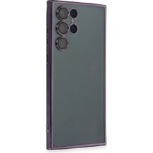 Royaleks Samsung Galaxy S22 Ultra Kılıf Razer Lensli Silikon - Mor