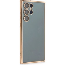 Royaleks Samsung Galaxy S22 Ultra Kılıf Razer Lensli Silikon - Gold
