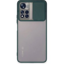 Royaleks Xiaomi Redmi Note 11T Kılıf Palm Buzlu Kamera Sürgülü Silikon - Yeşil