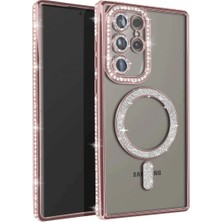 Royaleks Samsung Galaxy S23 Ultra Joke Simli Magneticsafe Kılıf - Pembe