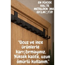 Grassi kapı arkası Askılık - Siyah, Paslanmaz Metal, Çizilmeye Karşı Dayanıklı, Parmak İzi Tutmaz, 8 Kancalı Askı