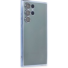 Royaleks Samsung Galaxy S22 Ultra Kılıf Razer Lensli Silikon - Açık Mavi
