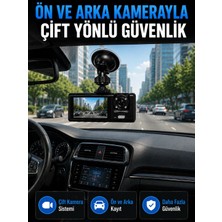 Epilons Wifi Çift Kameralı Araç Içi Kayıt Kamerası 1080P Full Hd 170° Geniş Açılı Araç Kamerası