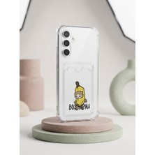 Samsung Galaxy A54 Boş Yapma Muz Detaylı Kart Bölmeli Şeffaf Telefon Kılıfı Nemere