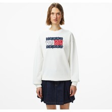 Tommy Hilfiger Tommy Jeans Relax Floral Flag Kadın Beyaz Sweatshirt