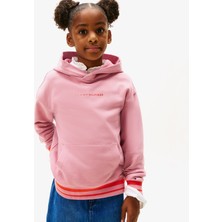 Tommy Hilfiger Mini Logo Çocuk Pembe Hoodie