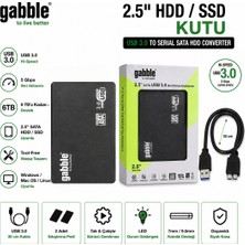 Vorex Gabble USB 3.0 2.5 Inç Sata HDD SSD Hard Disk Kutusu 6tb Destek Vidasız Siyah