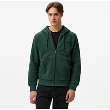 Calvin Klein Embroıdered Logo Zip Through Erkek Yeşil Hoodie