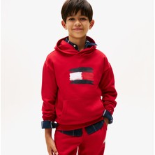 Tommy Hilfiger Flag Çocuk Kırmızı Hoodie