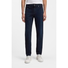 Boss Erkek Normal Kesim Düz Paça Pamuklu Esnek Denim Lacivert Jeans 50523240-415