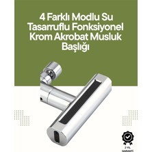Eco Lounge Krom Musluk Başlığı | 4'ü 1 Arada Su Çıkışı | Kolay Montajlı