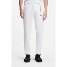 Boss Erkek Normal Kesim Isı Düzenleyici Esnek Gabardin Kumaşlı Beyaz Eşofman Altı 50563330-100