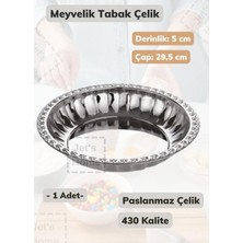 Jet's Home Çelik Meyvelik Tabak 29,5 cm Paslanmaz Çelik Tabak