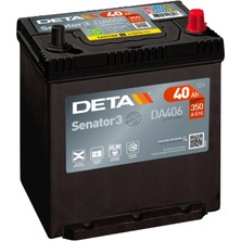 Akü Deta 12V 40 Ah 350A B19 (187×127×220) Senator3 Carbon Boost 2.0 Hızlı Sarj