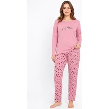 Sleeproom Kadın Mevsimlik Uzun Kol Awesome Pembe Pijama Takımı