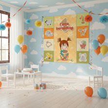 Stil Creative Doğum Günü Afişi Hoşgeldin Bebek Çocuk Parti Konsepti 75X75 cm