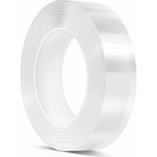 Umiya Çift Taraflı Nano Şeffaf Bant 2 Metre x 3 cm Güçlü Yapışkanlı Iz Bırakmayan Çok Amaçlı Montaj Bandı