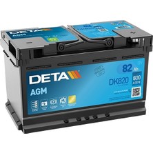 Akü Deta 12V 82 Ah 800A Start Stop Agm L04 (315X175X190)