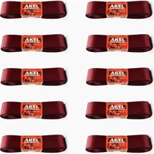 Akel Dar Dokuma Bordo Saten Kurdele - 2 Cm. x 10 Metre - 10 Adet