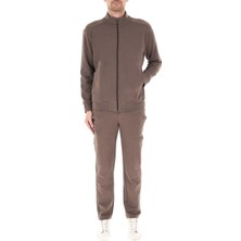 Paul & Shark Erkek Normal Kesim Dik Yakalı Düz Paça Pamuklu Kahverengi Eşofman Takımı 16311902-365